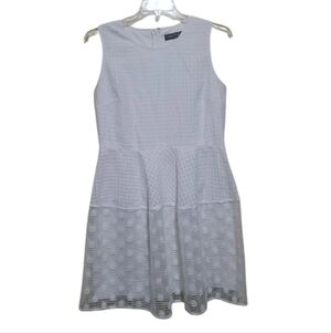 Ivanka Trump White Eyelet Pattern, Sleeveless , Scoop Neckline Dress Size 12